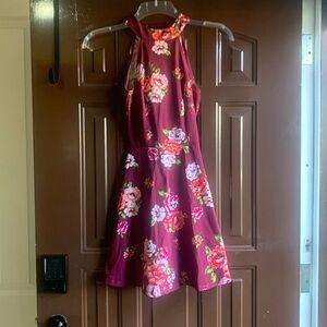 Plum floral dress xs NWT